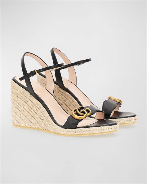 no heel gucci espadrilles|gucci wedge sandals.